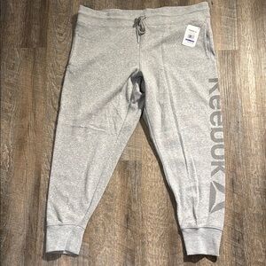 Reebok Gray Joggers with Logo
